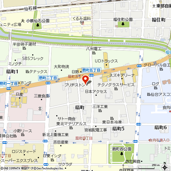 ブリヂストンタイヤサービス東日本(株)　東部店付近の地図
